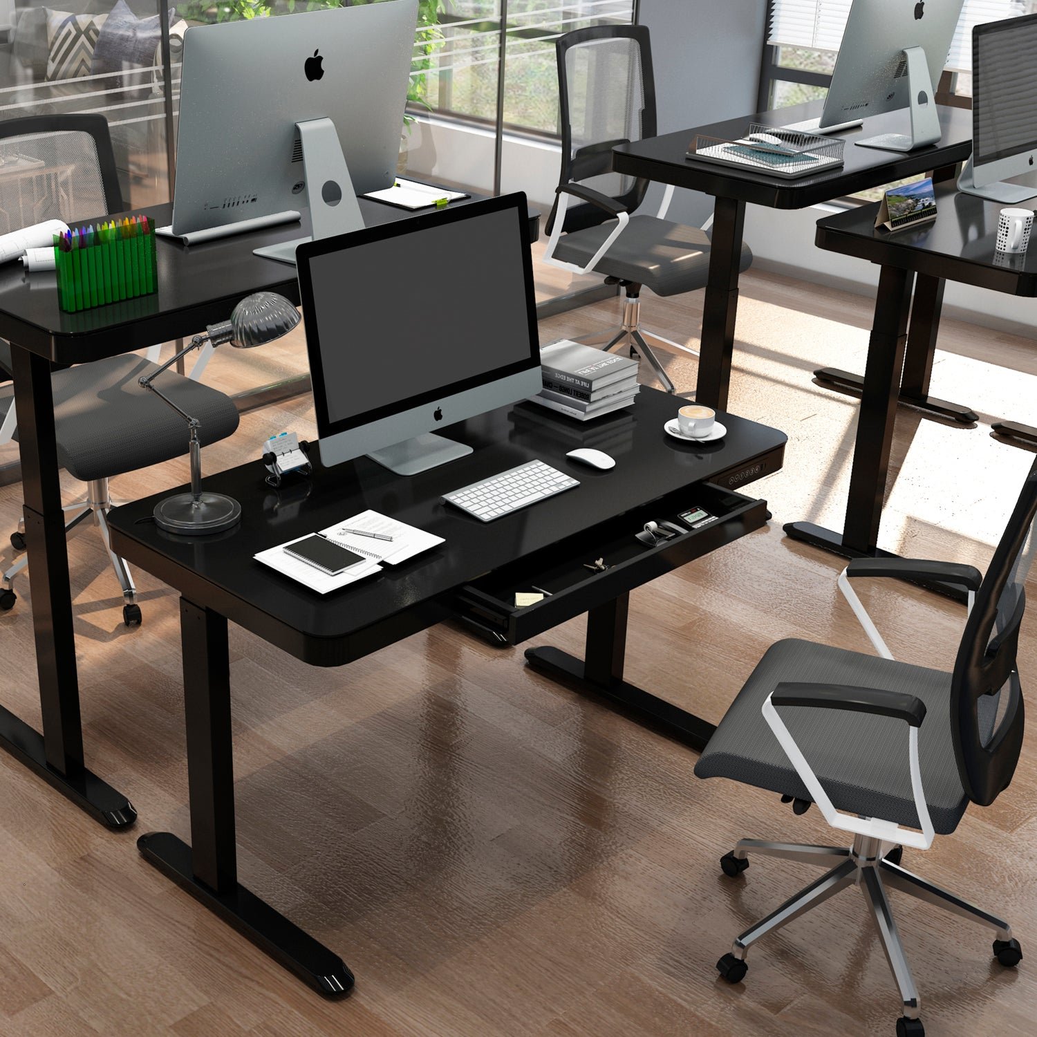 Escritorio Home Office Cosmo Eléctrico Negro - Form Design